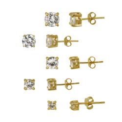 Icz Stonez 18k Gold over Sterling Silver 10.44 TCW Cubic Zirconia Stud Earring Set