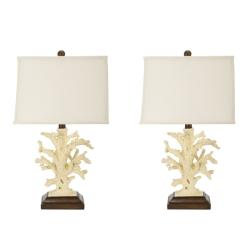 Indoor 1-light Beach Coral Table Lamps (Set of 2)
