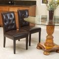 Gentry Bonded Leather Brown Dining Chair (Set of 2)