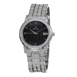 Bulova Men's 'Crystal' Stainless Steel Quartz Crystal Watch