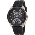 Lancaster Italy Men's Top Up Dual Time Black Dial Watch