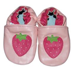 Baby Pie Pink Strawberry Leather Infant Shoes