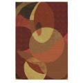 Hand-knotted Agra Mod Circles Red Wool Rug (9' x 12')