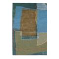 Hand-knotted Agra Collage Blue Wool Rug (5' x 8')