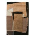 Hand-knotted Agra Collage Dark Brown Wool Rug (5' x 8')