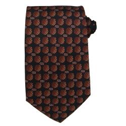 Versace Men's Greek Key Striped Circle Silk Tie