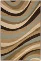 Loomed Free-form Aqua Geometric Rug (5'3 x 7'6)