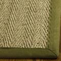 Hand-woven Casual Natural/ Olive Seagrass Runner (2'6 x 6')