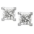 14k White Gold EGL Certified 2ct TDW Diamond Solitaire Stud Earrings (H-I, I1)