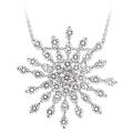 Icz Stonez Sterling Silver Cubic Zirconie Snow Flake Necklace