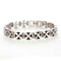 Stainless Steel Men's Cubic Zirconia Cross Bracelet