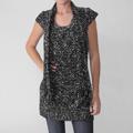 Funky People Juniors Knit Tunic and Fringed Scarf Set