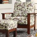 Hills White/ Moss/ Brown Bubble Print Chair