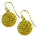 14k Gold over Silver Sunflower Dangle Earrings