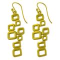 14k Gold over Silver Multi-square Dangle Earrings