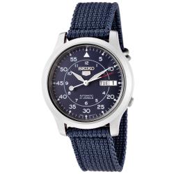 Seiko Men's 'Seiko 5' Blue Dial Blue Fabric Automatic Watch