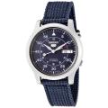 Seiko Men's 'Seiko 5' Blue Dial Blue Fabric Automatic Watch