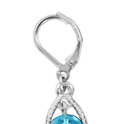 Silvertone Blue Stone Chandelier Earrings