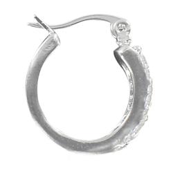 Silvertone Cubic Zirconia Hoop Earrings