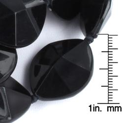 Silvertone Faceted Bead Double Strand Necklace
