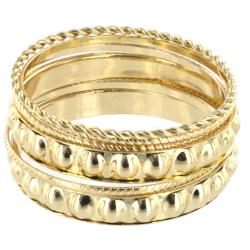Goldtone 5-piece Stackable Textured Bangle Set