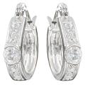 Silvertone Cubic Zirconia Hoop Earrings