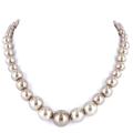 Silvertone Graduated Faux Pearl Bead Necklace