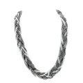 Beaded Silvertone Faux Pearl Multi-layer Necklace