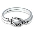 Steel Knot Double Wrap Leather Bracelet