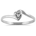 10k White Gold Diamond Accent Heart Promise Ring