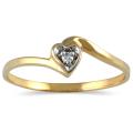 10k Yellow Gold Diamond Heart Promise Ring (I-J, I1-I2)
