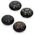 Set of 4 Lacquered Wood 'Summer Phlox' Jewelry Boxes (Thailand)