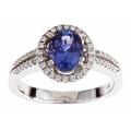 Dyach 14k White Gold Tanzanite and 1/4ct TDW Diamond Ring (I-J, I1-I2)