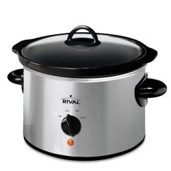 Rival 6-Quart Slow Cooker Crock Pot, Stainless-Steel
