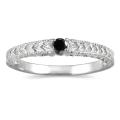 14k White Gold Black Diamond Promise Ring