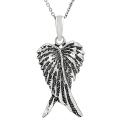 Sterling Silver Oxidized Angel Wings Necklace
