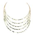 Goldtone Square Bead 5-strand Necklace