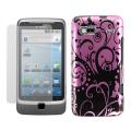 Premium HTC T-Mobile G2 Purple/ Black Swirl Case and Screen Protector