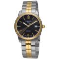 Tissot Men's 'T-Classic PR 100' Black Face Two-tone Watch