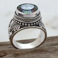 Sterling Silver Round Exotic Fire Quartz Princess Ring (Indonesia)