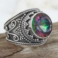 Sterling Silver Round Exotic Fire Quartz Royale Ring (Indonesia)