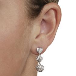 Sterling Silver Pave-set Cubic Zirconia Heart Earrings