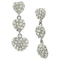 Sterling Silver Pave-set Cubic Zirconia Heart Earrings