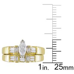 14k Yellow Gold 3/4ct TDW Diamond Bridal Ring Set (G-H, I1-I2)