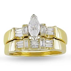 14k Yellow Gold 3/4ct TDW Diamond Bridal Ring Set (G-H, I1-I2)