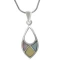 Sterling Silver Colored Mother of Pearl Drop Necklace