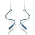 Sterling Silver and Niobium Two Spiral Earrings