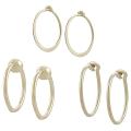 Goldfill and Alloy 3-piece Hoop Earring Set