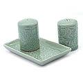 Celadon Ceramic 'Spicy Breeze' Salt and Pepper Shakers Set (Thailand)