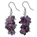 Sterling Silver 'Lilac' Amethyst Cluster Earrings (Thailand)